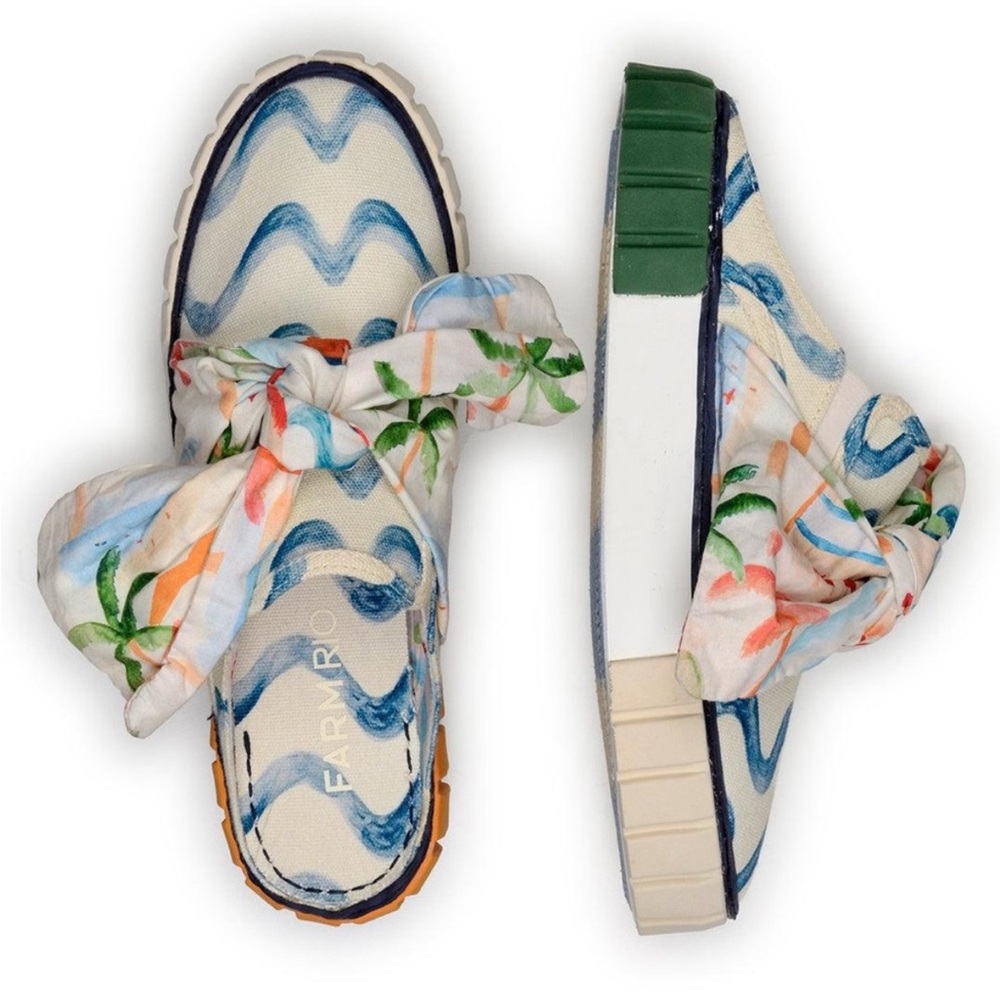 Farm Rio Copacabana Mule Sneaker With Bow NEW - Picture 2 of 16